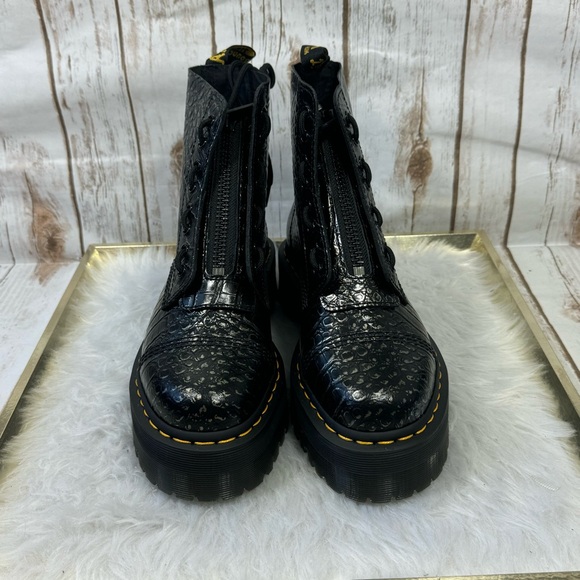 Dr. Martens Doc Martens Women's Sinclair Crocodile Quad Retro Platform Boots New - Picture 12 of 15